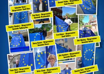 Bürgemeister im Kreis Kleve zeigen Flagge für Europa