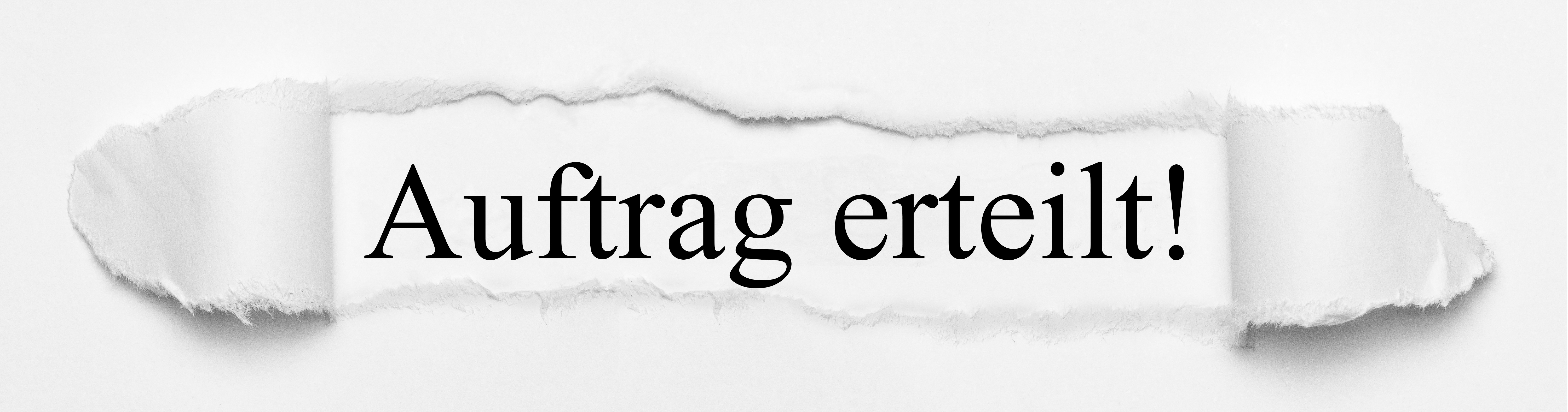 Schriftzug Auftrag erteilt Veragbe