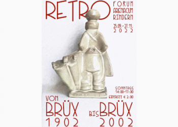 Ein Plakat mit dem Schriftzug "Retro" in roter Farbe.