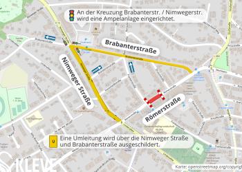 Karte Vollsperrung Römerstraße