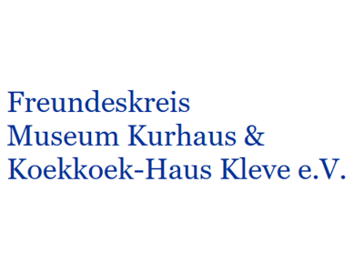 Logo blaue Aufschrift Freundeskreis Museum Kurhaus & Koekkoek-Haus Kleve e.V.