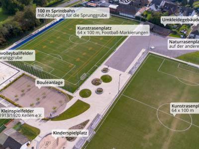 Eine Übersichtskarte des Sportzentrums Kleve-Unterstadt