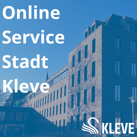 Symbolbild Serviceportal der Stadt Kleve Schriftzug "Online Service Stadt Kleve"