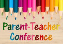 Symbolbild: Schulpflegschaft mit dem bunten Schriftzug Parent-Teacher-Conference