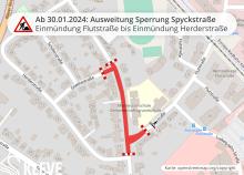 Sperrung Spyckstraße - Grafische Übersicht
