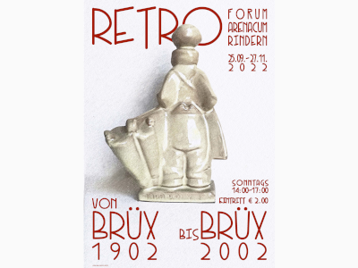 Ein Plakat mit dem Schriftzug "Retro" in roter Farbe.