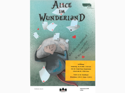 Ein Plakat mit der Aufschrift "Alice im Wunderland"
