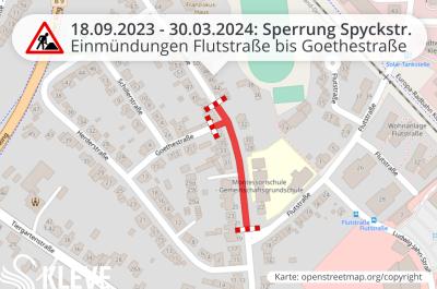 Karte Spyckstraße Sperrung