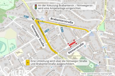 Karte Vollsperrung Römerstraße